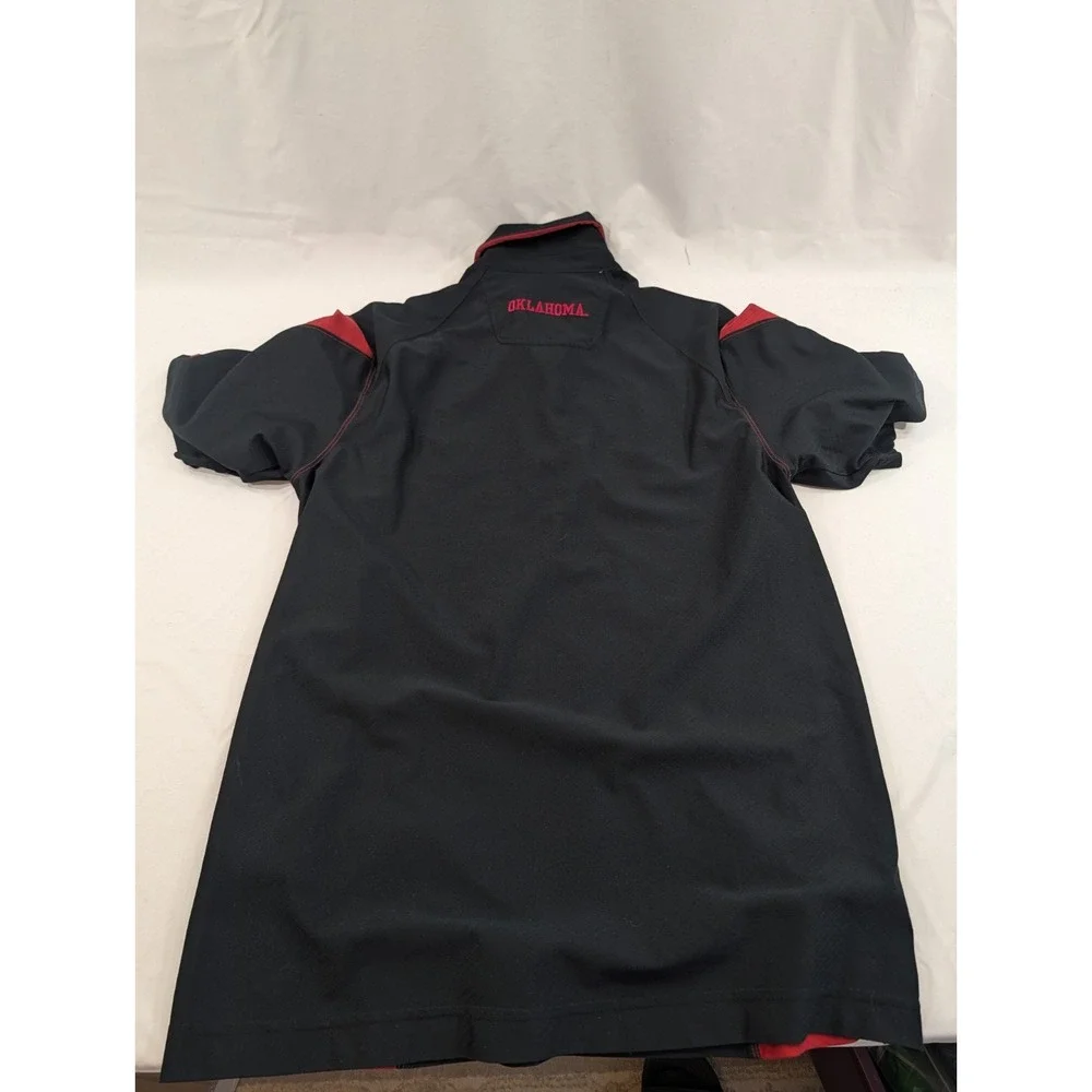 Nike Team Polo Shirt Mens Meeium OU Oklahoma Sooners Dri-Fit‎ Red Black Logo